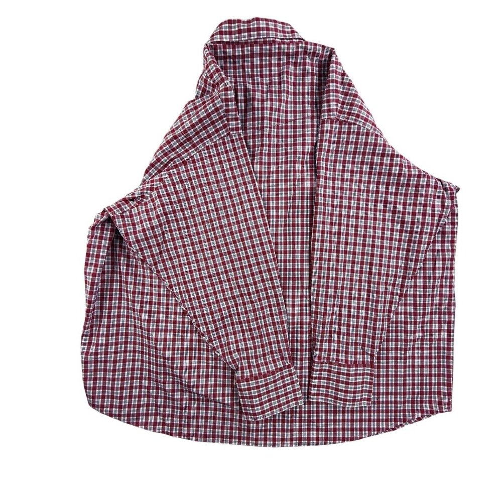 Vintage Wrangler Shirt Mens Big 4X Red Plaid Western Snap Button Long Sleeve - Picture 5 of 15